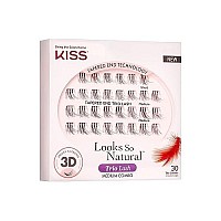 KISS Looks So Natural Trio Lash Medium Combo Pack, False Eyelashes with Tapered End Technology, 3D Lengths & Angles, Easy Grip Tray with Built-In Glue Pocket, 30 Trio Lashes in Short & Medium Lengths