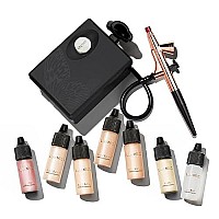 Luminess Air Basic Airbrush Makeup Kit and 9-Piece Silk 4-In-1 Airbrush Foundation Starter System, Medium Coverage - Quick, Easy and Long Lasting Application - Includes Primer, Blush and Glow