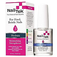 Nail Tek Hydrate 3, Moisturizing Strengthener For Hard And Brittle Nails, Conditions, Fortifies, Hydrates, and Protect Nails, On-The-Go Daily Nail Treatment, 0.5 Oz,1-pack