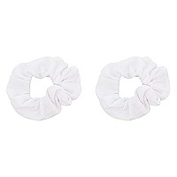 Set Of 2 Solid Scrunchies (White)