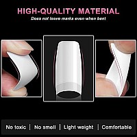 AORAEM White Nail Tips,500Pcs French Tip Press on Fake Nails Half Square False Nails for Acrylic Nails