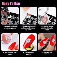 Nail Art Stamper, Clear Silicone Stamping Jelly With Scraper, Transparent Visible Body, No Misplacement For Diy Nail Decor (Clear)