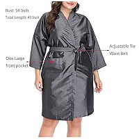 Salon Client Gown Robes Cape, Hair Salon Smock for Clients- Kimono Style (Grey)