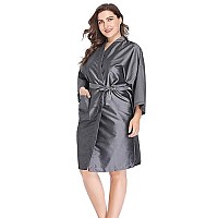 Salon Client Gown Robes Cape, Hair Salon Smock for Clients- Kimono Style (Grey)