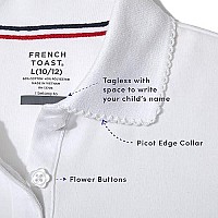 French Toast Girls Short Sleeve Picot Collar (Standard Plus) Polo Shirt, White, 14-16 Us