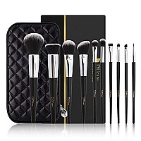 DUcare Makeup Brushes with Case 10Pcs Travel Makeup Brushset Women Gift Premium Synthetic Kabuki Foundation Blending Brush Face Powder Blush Concealers Eye Shadows with bag