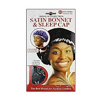 Donnas Premium Reversible Satin Bonnet & Sleep Cap (Black)