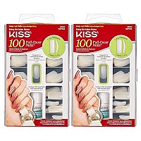 KISS 100 Acrylic Plain Full-Cover Nails (2 PACK, Active Long Square)