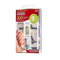 KISS 100 Acrylic Plain Full-Cover Nails (2 PACK, Active Long Square)