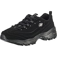 Skechers Womens Dlites-Play Fashion Sneaker, Blackblack, 75 Us