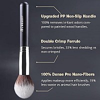 BEAKEY Diversity Blush Brushes 12Pcs Makeup Kit, Premium Synthetic Kabuki Foundation Face Powder Concealers Eyeshadow Blush Brushes Makeup Brushes Set, with 2pcs Blender Sponges (Black/Silver)