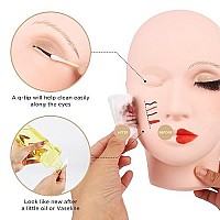 LASHVIEW Lash Mannequin Head, Practice Training Head,Make Up and Lash Extention,Cosmetology Doll Face Head,Soft-Touch Rubber Practice Head,Easy to Clean by Skincare Essential Oil.