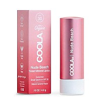 Coola Organic Tinted Lip Balm Mineral Sunscreen With Spf 30, Dermatologist Tested Lip Care For Daily Protection, Vegan, Nude Beach, 015 Oz