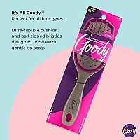 Goody Detangling Oval Hair Brush, Purple, and Grey - For All Hair Types - FlexiGlide Bristles Prevent Snags and Pull That Damage Your Hair - Pain-Free Hair Accessories for Women, Men, Boys, and Girls