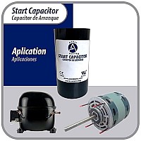 Appli Parts Motor Start Capacitor 189-227 Mfd (Microfarads) Uf 250 Vac Universal Fit For Electric Motor Applications 1-716 In Wide 3-38 In Height Con-189-250