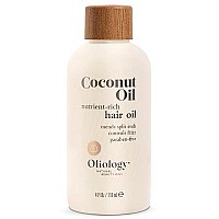 Oliology Coconut Hair Oil - Lightweight Formula Helps Repair Distressed Hair Caused By Heat Styling & Chemical Treatments | Mends Split Ends | Controls Frizz | Made In Usa & Paraben Free (4Oz)