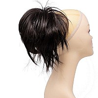 Onedor 12 inch Premium Synthetic Adjustable & Customizable Updo Style Ponytail Hair Extension with Clip on Claw Attachment (4 Dark Brown)