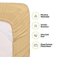 Cal King Size Bed Sheets - 6 Piece 1500 Supreme Collection Fine Brushed Microfiber Deep Pocket California King Sheet Set Bedding - 2 Extra Pillow Cases, Great Value, California King, Camel