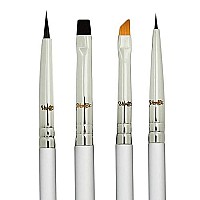 Eyeliner Brush Set Pencil Liquid - Gel Liner Winged Makeup Brushes Small Angle Firm Angled Bristles Wing Kit Black Stamp Pen Stencils Thin Flat Stencil Perfect Definer Sharpener Cat Eye With Waterproof Smudge Proof Precision Eyeshadow Brown Eyebrow