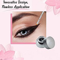 Eyeliner Brush Set Pencil Liquid - Gel Liner Winged Makeup Brushes Small Angle Firm Angled Bristles Wing Kit Black Stamp Pen Stencils Thin Flat Stencil Perfect Definer Sharpener Cat Eye With Waterproof Smudge Proof Precision Eyeshadow Brown Eyebrow