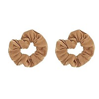 Set Of 2 Solid Scrunchies (Light Brown)