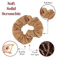 Set Of 2 Solid Scrunchies (Light Brown)