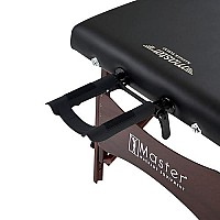 Master Massage Newport Portable Massage Table Package with Denser 2.5 Cushion, Walnut Stained Hardwood, Steel Support Cables, Pillows & Accessories, Black, 30