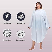 Professional Salon Client Hair Cutting Cape Gown, Barber Haircut Cape With Sleeves - White