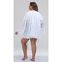 Professional Salon Client Hair Cutting Cape Gown, Barber Haircut Cape With Sleeves - White