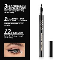 Docolor Waterproof Liquid Eyeliner Pen Super Slim All Day Eye Liner Black