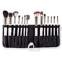 Tootloos 14 PC Makeup White Brush Set - Superior Quality Makeup Brushes. Durable, Lightweight & Made of Aluminum Ferule. Free Leather Standing Easel Case & Blender Brush Included - Great Gift Idea!