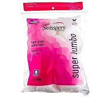 Swisspers Super Jumbo Cotton Balls, 100% Cotton, 70 ea (Pack of 4)