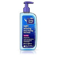 Clean & Clear Night Relaxing Deep Cleaning Face Wash Oil Free, 8 oz (Pack of 2)