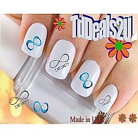 Nail Art Decals WaterSlide Nail Transfers Stickers General Nail Decals - Infinity Symbol Set 1 Love Forever - Salon Quality! DIY Nail Accessories