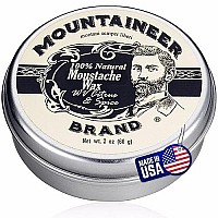 Mountaineer Brand Mustache Wax for Men 100% Natural Beeswax / Plant Based Oils | Grooming Beard Moustache Wax Tin | Long-Lasting Hold | Smooth, Condition, Styling Balm | Citrus & Spice 2oz