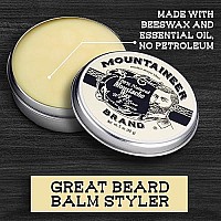 Mountaineer Brand Mustache Wax for Men 100% Natural Beeswax / Plant Based Oils | Grooming Beard Moustache Wax Tin | Long-Lasting Hold | Smooth, Condition, Styling Balm | Citrus & Spice 2oz