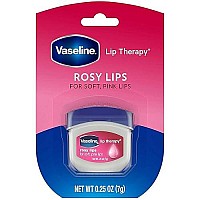 Vaseline, Rosy Lips, Lip Therapy.25 OZ, (Pack of 3), Violet, 75.0Ounce