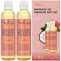 Shea Moisture Body Oil with Coconut & Hibiscus for Bath and Shower, Coconut Massage Oil & Coconut Body Oil, Shea Moisture Body Oil with Hibiscus Flower Extracts (2 Pack, 8 Oz Ea)