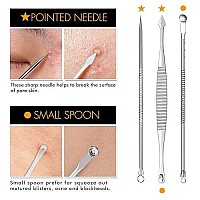 7-Piece Blackhead Remover Kit - Pimple Comedone Extractor Tool set for Facial Acne and Treatment for Blemish, Whitehead Popping, Zit Removing for Risk Free Nose Face Skin with Metal Case