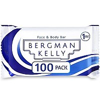 BERGMAN KELLY Hotel Soap Bars (White Tea, 1 oz, 100 PK), Travel Size Luxury Bulk Amenities Bar Soap, Small Individually Wrapped Rectangular Soap, Small Toiletries for Airbnb, Motel, Guest Bath