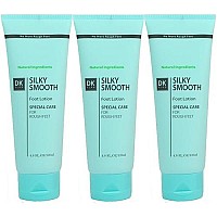 DK ELAN Silky Smooth Foot Lotion (Pack of 3) - New natural moisturizer for dry, rough, cracked feet & heels