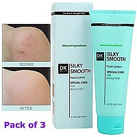 DK ELAN Silky Smooth Foot Lotion (Pack of 3) - New natural moisturizer for dry, rough, cracked feet & heels