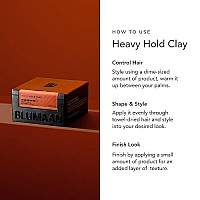 BluMaan Cavalier Mens Hair Clay - Extreme Texture for All-Day Hold - Includes 5 Organic Oils - Perfect for Thick, Coarse, Wavy, and Medium Hair - Men's Hair Styling Clay for All Hairstyles - 2.5 oz (74 ml)