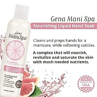 Gena Mani Spa Liquid Hand Soak | Softens, Moisturizes Hands, Nails, and Cuticles for Great Manicure Pre Treatment | Made in The USA |Grapefruit Scent |8 Oz