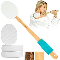 Vive Lotion Applicator for Back, Feet (17.5) - Self Washer Beauty Shower Sponge, Long Handle Cream Wand for Elderly, Women - Apply Medicine, Skin Cream, Body Wash, Sunscreen