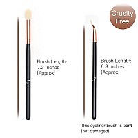 Qivange Eye Makeup Brushes Synthetic Hairs Eyeshadow Brush Set 12PCS Black Rose Gold Eyebrow Eyeliner Makeup Brush Set for Concealer Eyebrow Eyeliner Eye Shadow Blending