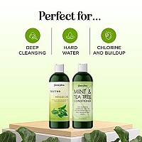 Cleansing Swimmers Shampoo and Conditioner Set - Sulfate Free Clarifying Chlorine Shampoo and Conditioner for Swimmers for Minerals Chlorine and Saltwater - Tea Tree Chelating Shampoo for Hard Water