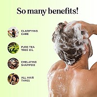 Cleansing Swimmers Shampoo and Conditioner Set - Sulfate Free Clarifying Chlorine Shampoo and Conditioner for Swimmers for Minerals Chlorine and Saltwater - Tea Tree Chelating Shampoo for Hard Water