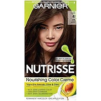 Garnier Hair Color Nutrisse Nourishing Creme, 41 Dark Nude Brown (Iced Coffee) Permanent Hair Dye, 1 Count (Packaging May Vary)