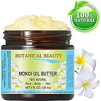 MONOI de TAHITI TIARE OIL- BUTTER ORGANIC. 100 % Natural / Virgin / Raw / 100% PURE BOTANICAL. 4 Fl.oz.- 120 ml. For Skin, Hair and Nail Care.